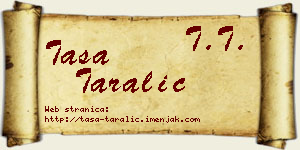Tasa Taralić vizit kartica